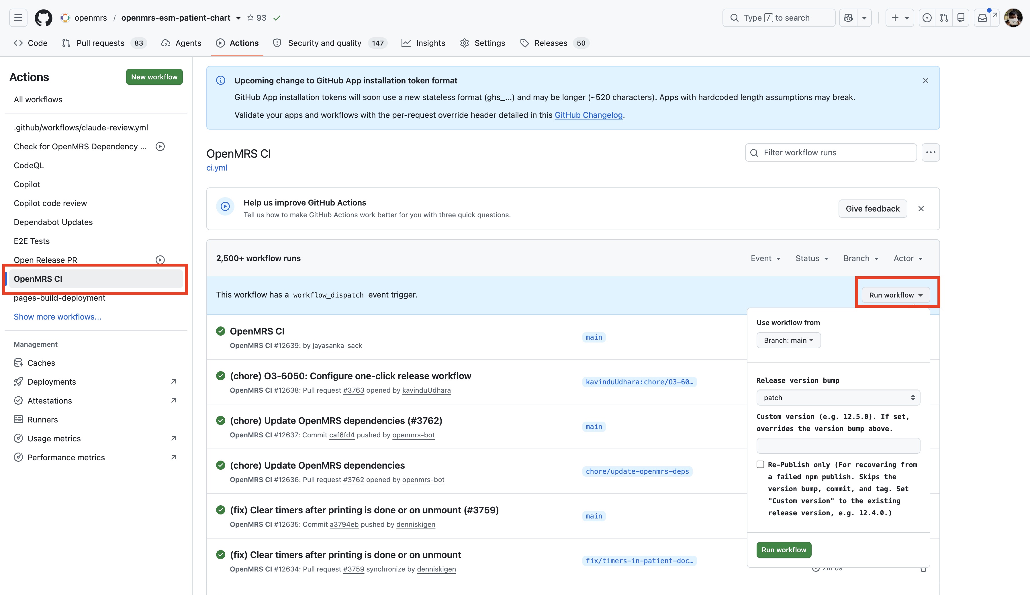 Release workflow